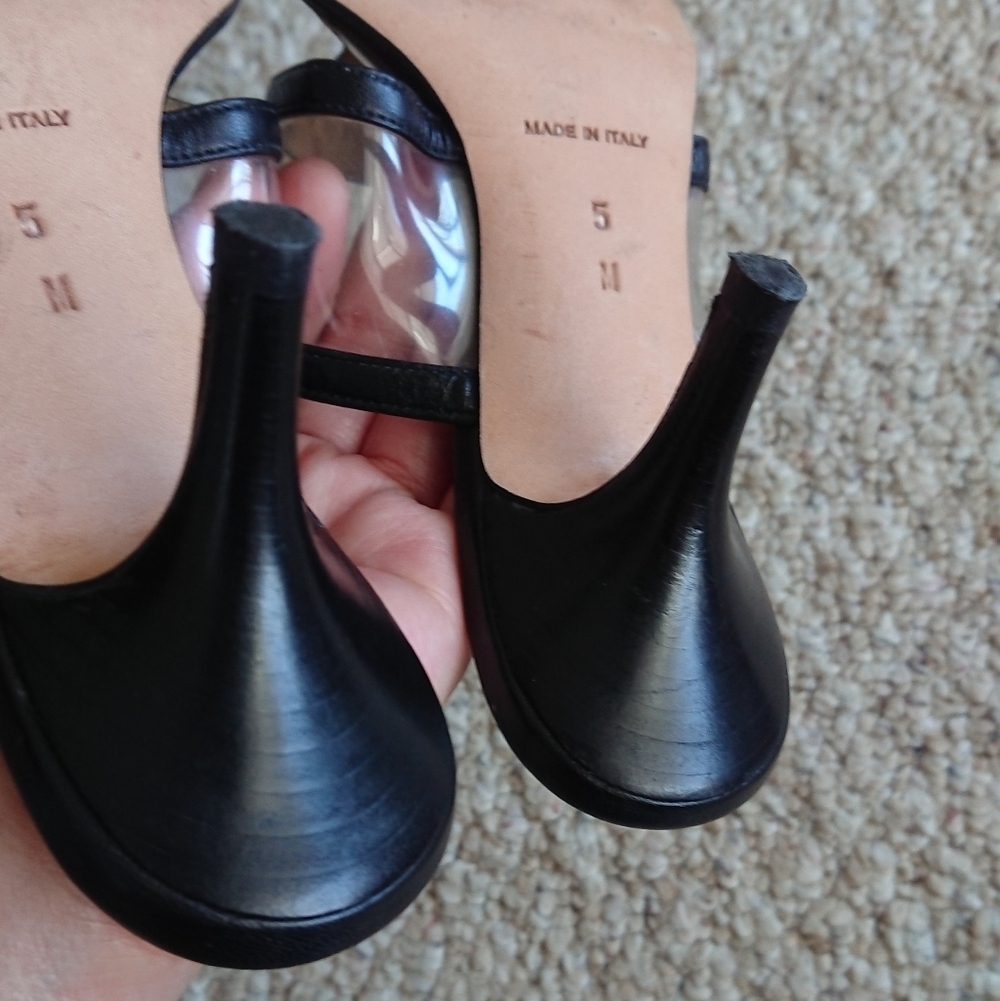 MICHAEL KORS Black Leather thong tantra slide sandals size 5 - Picture 11 of 12